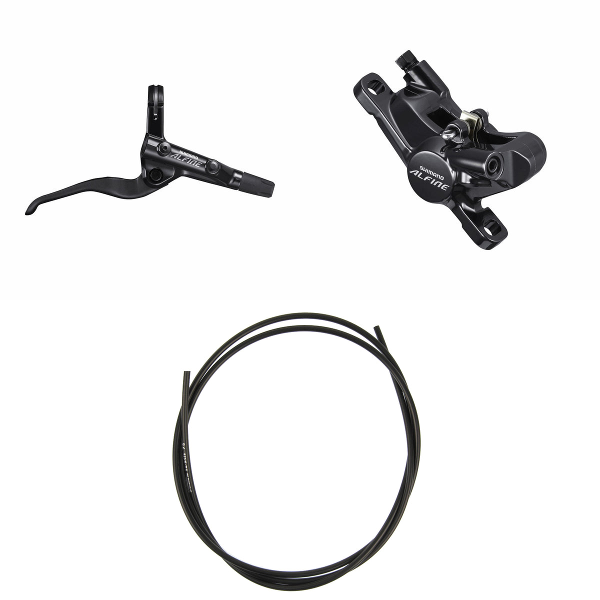 Kit Freno Disco Hidráulico Shimano Alfine BR-S7000/BL-S7000 Trasero/Derecho Resina Sin Aletas/Adaptador Latiguillo 1700mm Negro #2
