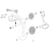 Sram XX T-Type Eagle AXS Kit Pini/Șuruburi Carcasă Superioară/Inferioară Negru