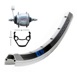 Rueda Trasera Winora Exal ZX19 Contrapedal Shimano SG-8C20 135mm 8v Plata Mate