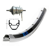 Rueda Trasera Winora Exal ZX19 Contrapedal Shimano 7v Plata Mate