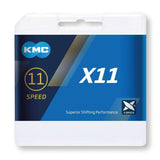 KMC X11 Lanț 118 Zale 11v Silver/Black